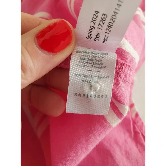 MARINE LAYER Pink White Stripe Button Down Shirt Relaxed Fit Women's‎ Small - Picture 5 of 11